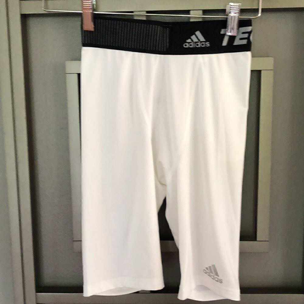 Adidas boys techfit compression shorts white S